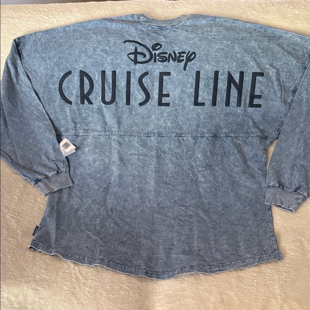 Spirit Jersey- Nautical Disney Blue Washed Long Sleeve Cruise Line, XL NWOT